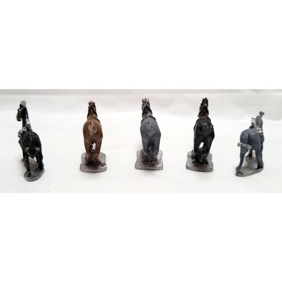 Vintage Lot of 5 Heritage Models Late Byzantine Metal Cavalry Horse Mini Figs - Picture 3 of 7